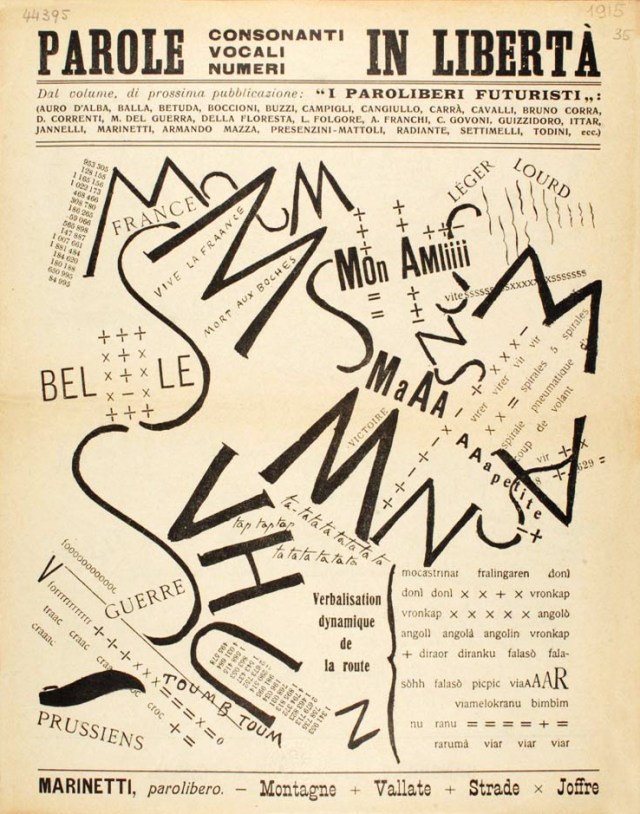 F. T. Marinetti: - Montagne + Vallate + Strade x Joffre, 1915