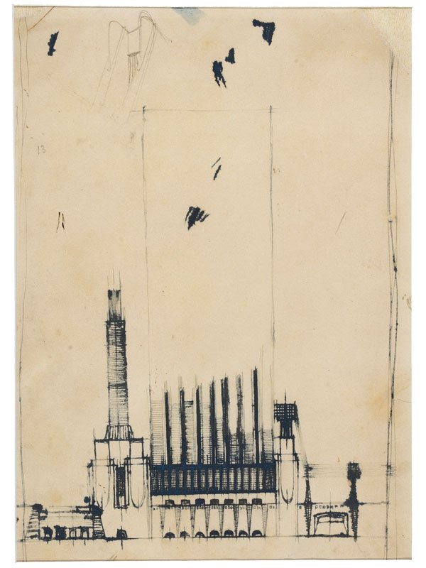 studio-per-centrale-elettrica-veduta-frontale-e-schizzo-prospettico-di-un-particolare-1913